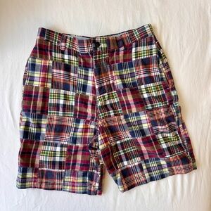 Brooks Brothers Madras Patchwork Plaid Shorts, Boys size 16 EUC